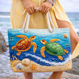 Ročno izdelana torba za plažo | Tropical Turtle